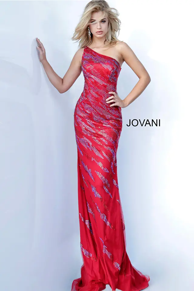 Model wearing Jovani style 00685 dress