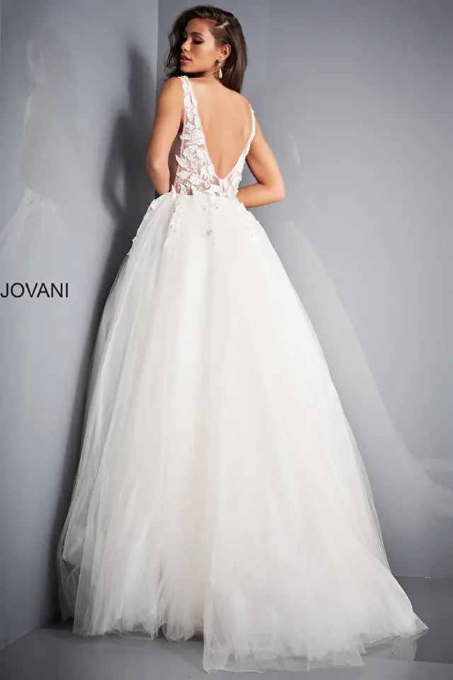 Ivory informal wedding ballgown Jovani 02840