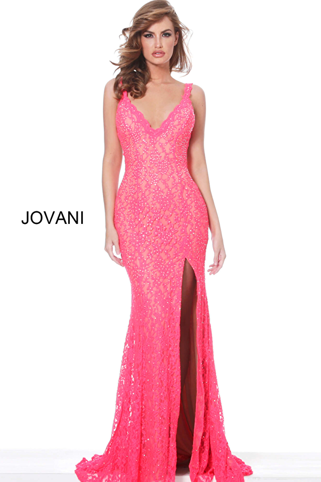 Model wearing Jovani style 02902 dress