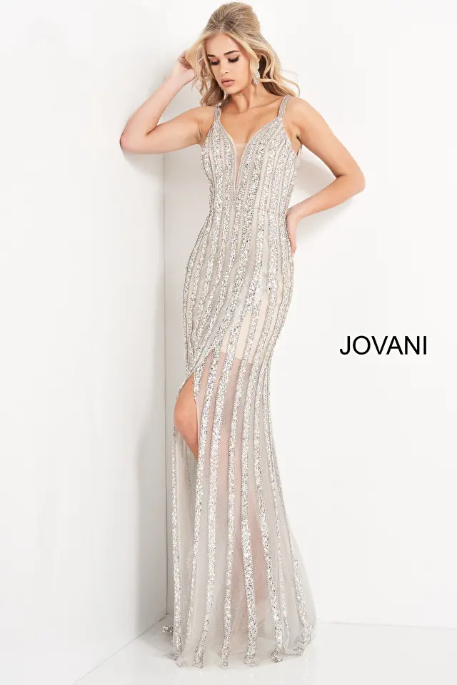 Model wearing Jovani style 03185 dress