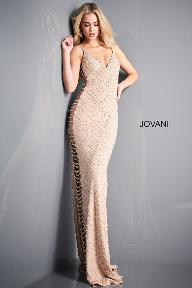 Model wearing Jovani style 05329 dress