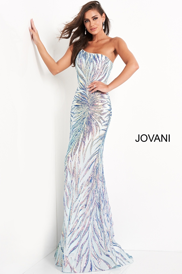 Mint multi sequin prom dress Jovani 05664