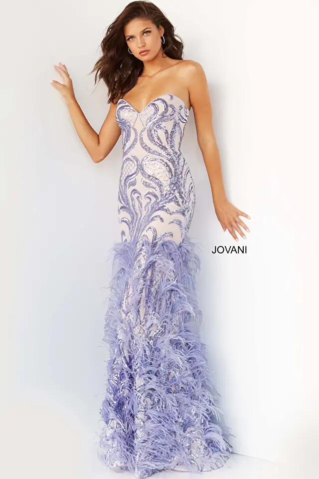Model wearing Jovani style 05667 dress