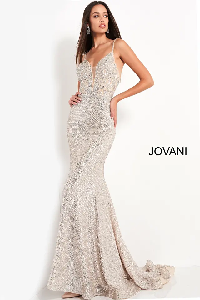 Model wearing Jovani style 05805 dress