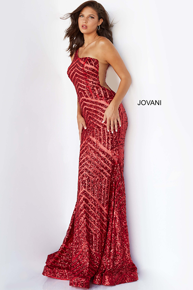 Model wearing Jovani style 06017 dress