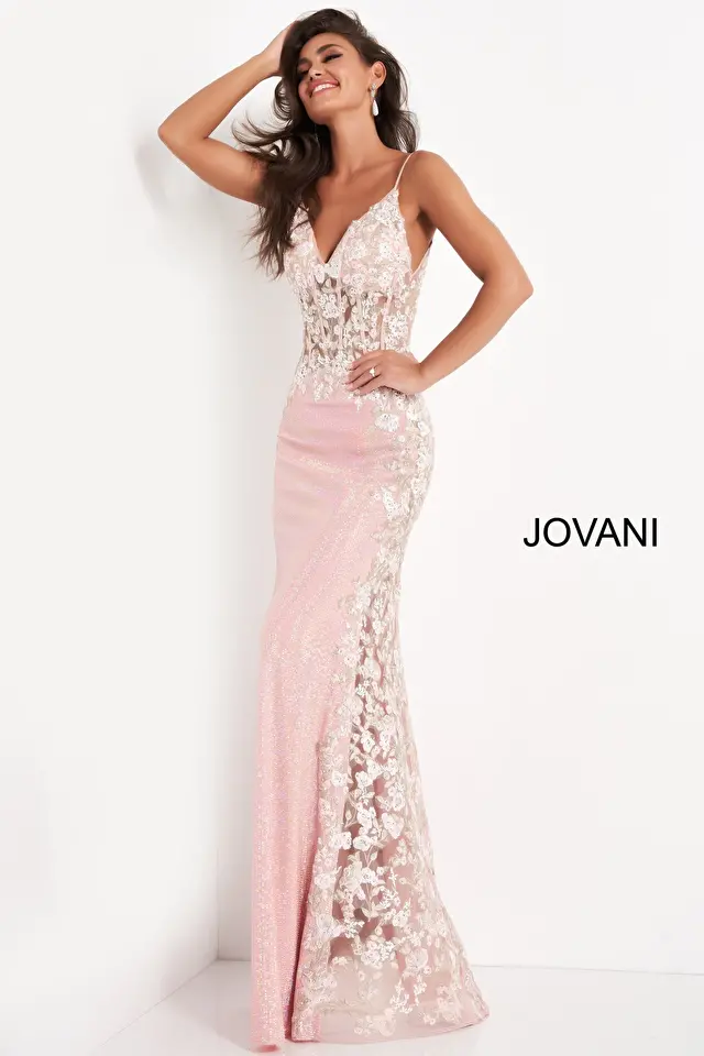 Model wearing Jovani style 06232 dress