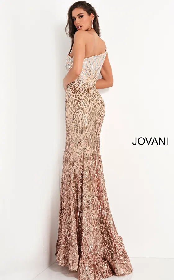 Jovani 06469 mermaid one shoulder dress