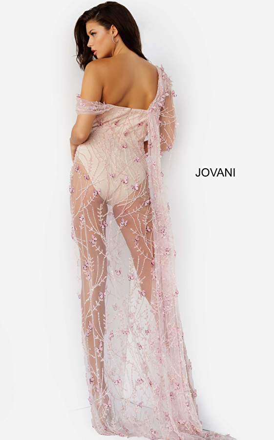 pink bodysuit Jovani prom dress 06513