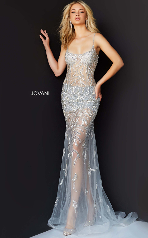jovani Jovani 06665 Illusion embellished prom dress