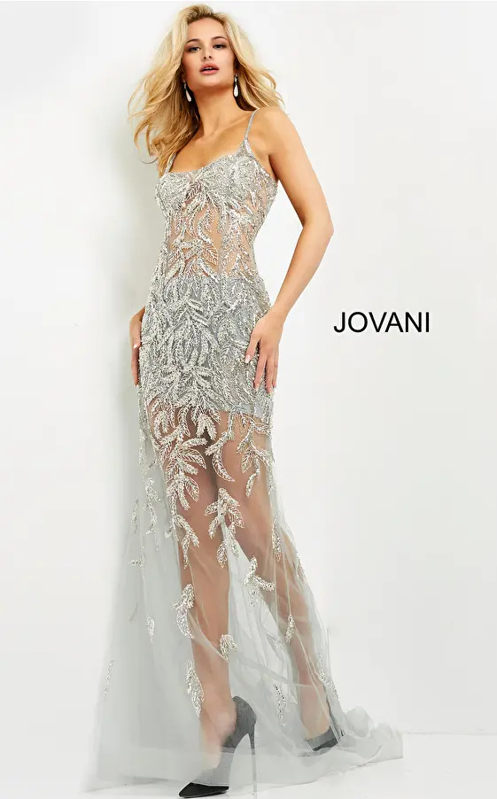 Jovani 06665 Illusion embellished prom dress