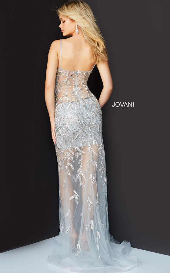 Silver sexy Jovani prom dress 06665