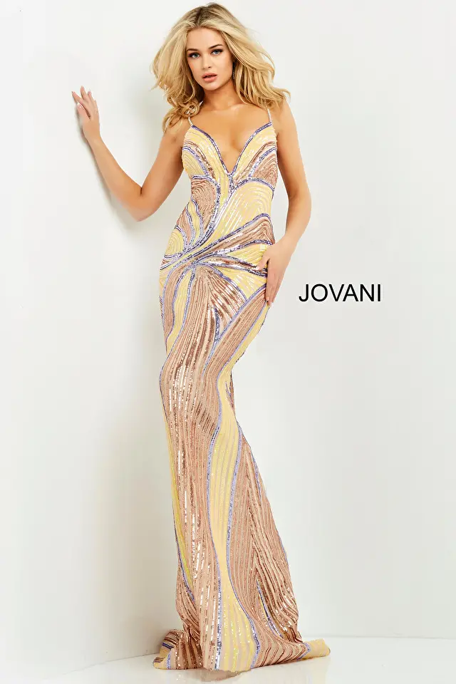 Model wearing Jovani style 06757 dress
