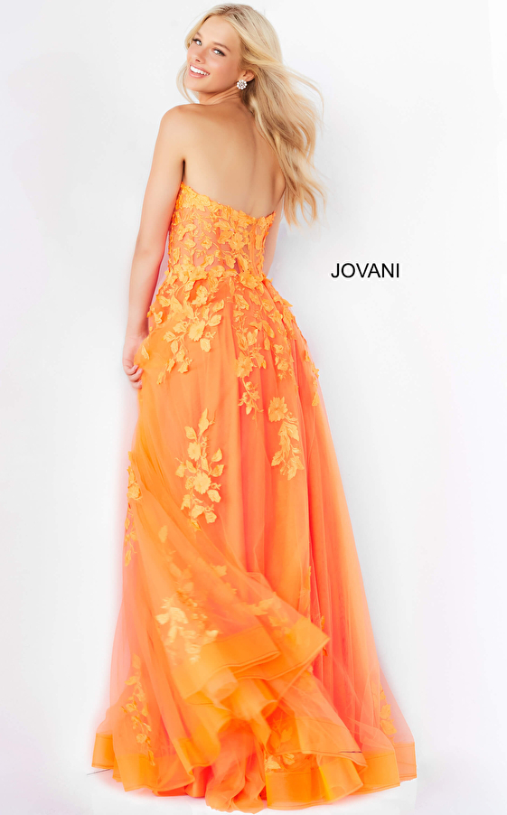 Orange tulle gown Jovani 07901