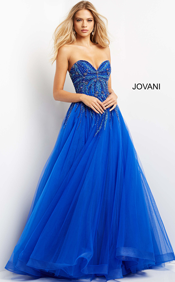 Blue Jovani prom ballgown 07946