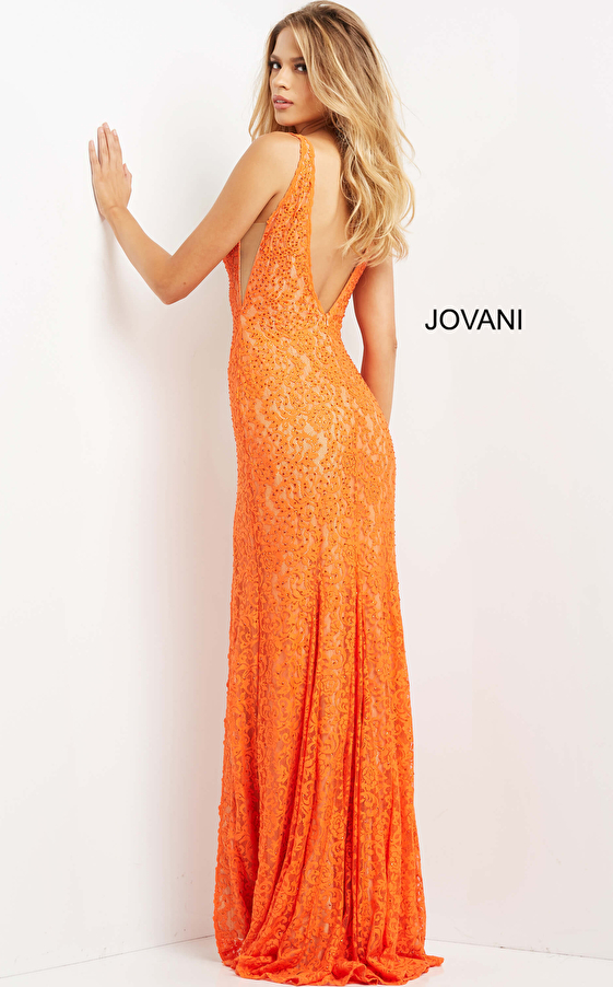 Form fitting lace prom dress Jovani 08674