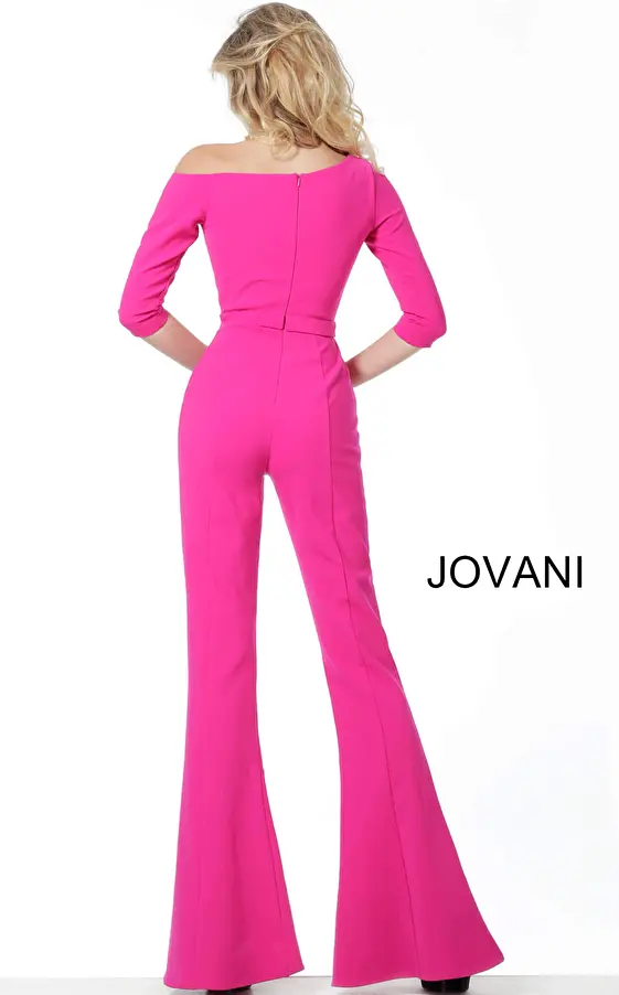 Jovani fuchsia fit and flare pants jumpsuit 1867