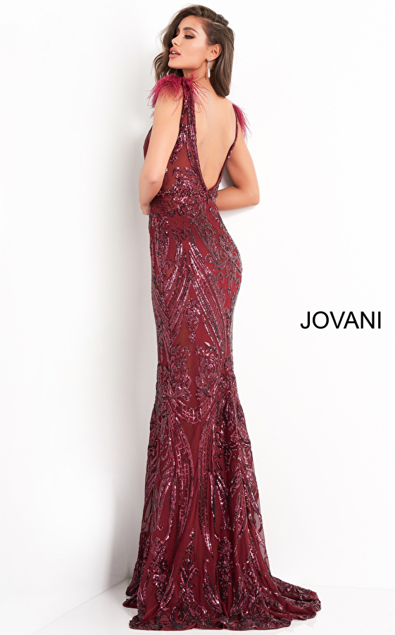 Jovani 3180 merlot dress