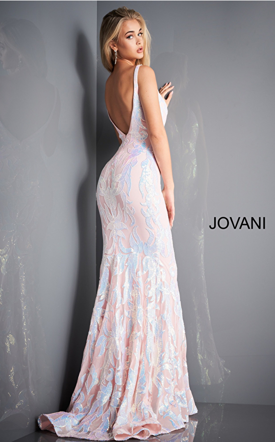 Light pink low back special occasion gown Jovani 3263