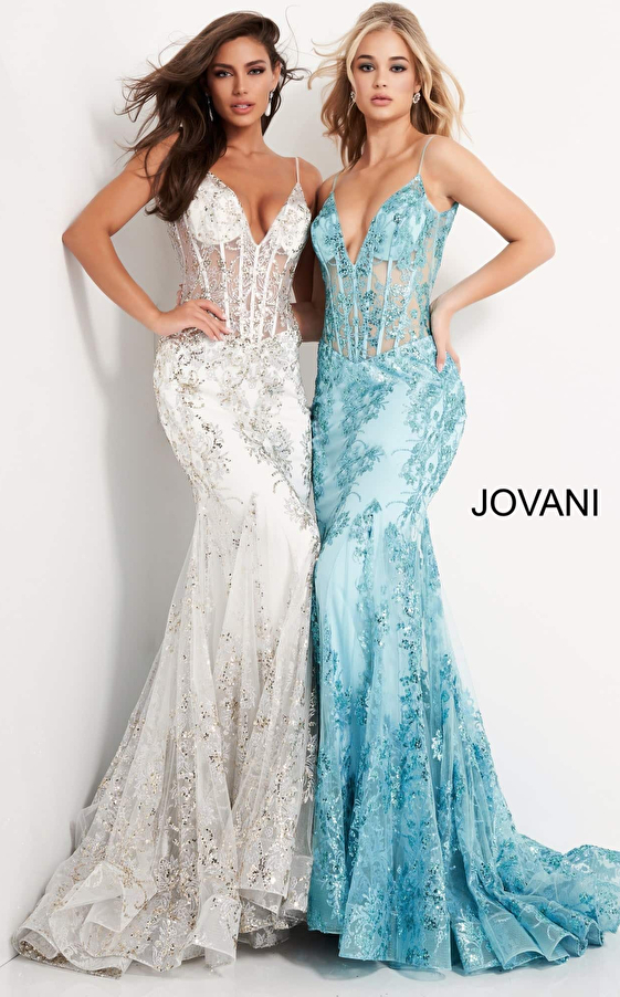 jovani Jovani 3675 Mermaid Corset Bodice Prom Dress