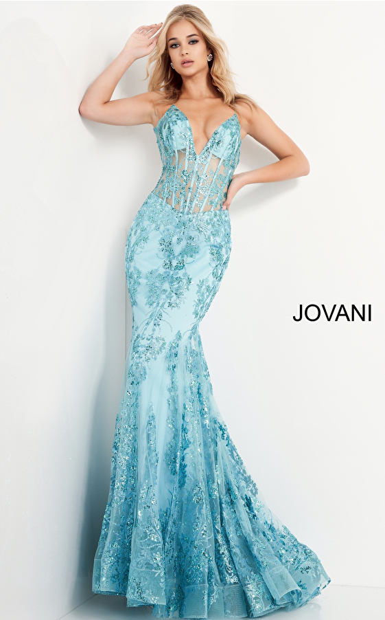 Jovani 3675 Mermaid Corset Bodice Dress