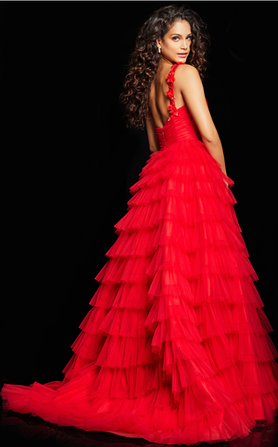 red ballgown with train 37274