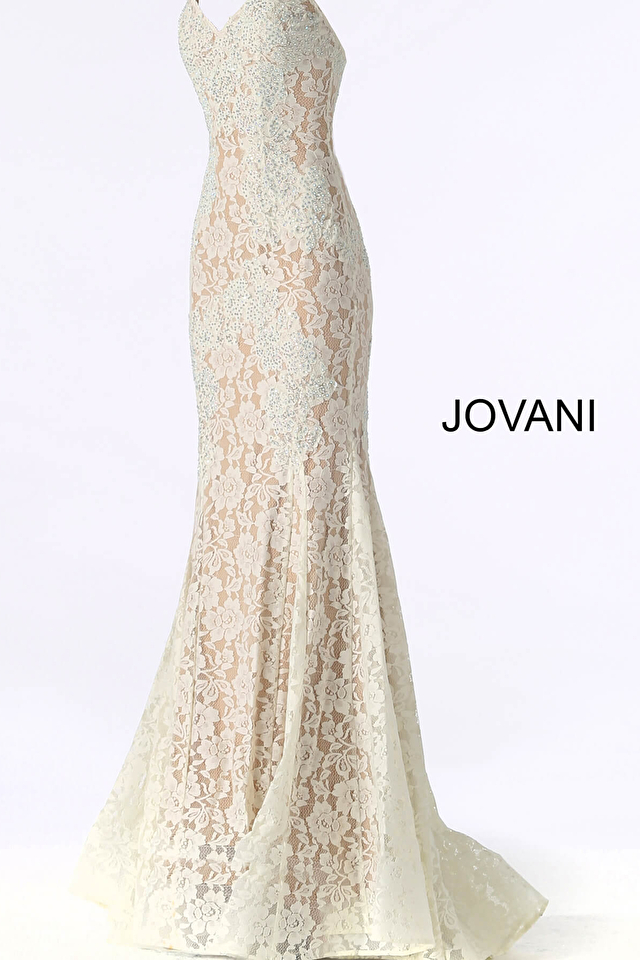 Model wearing Jovani style 37334 casual wedding dress