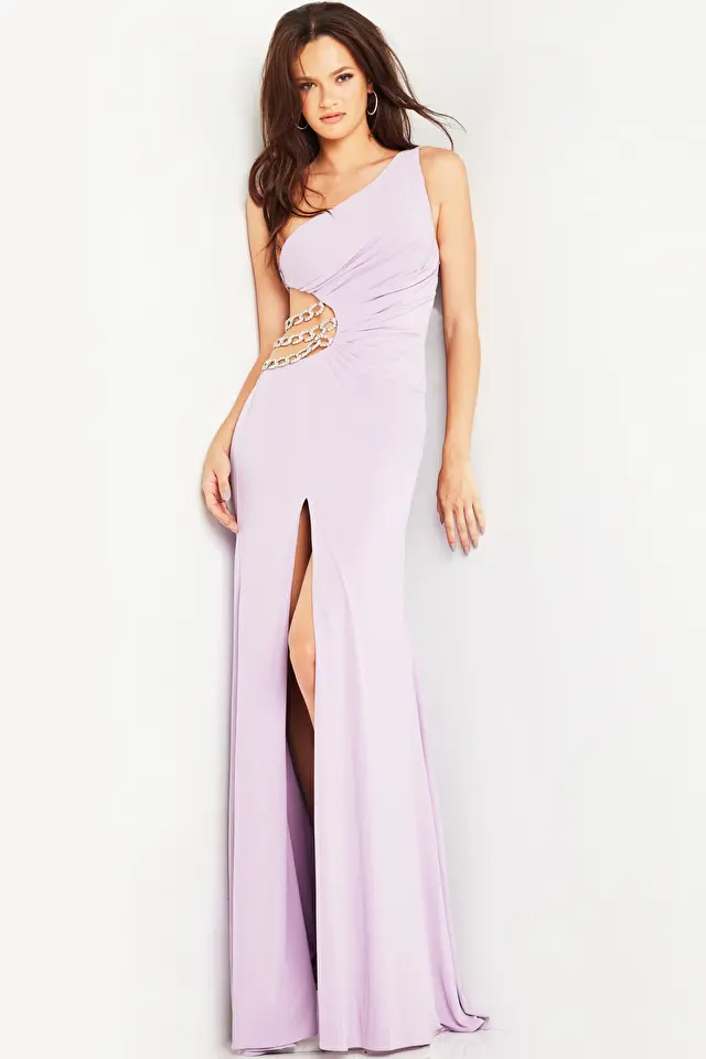 Model wearing Jovani style 37367 prom dress