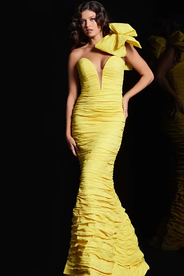 Model wearing Jovani style 38240 mermaid dress