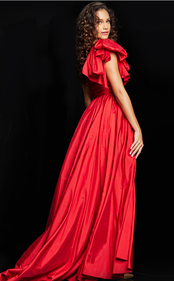red gown with train 38466