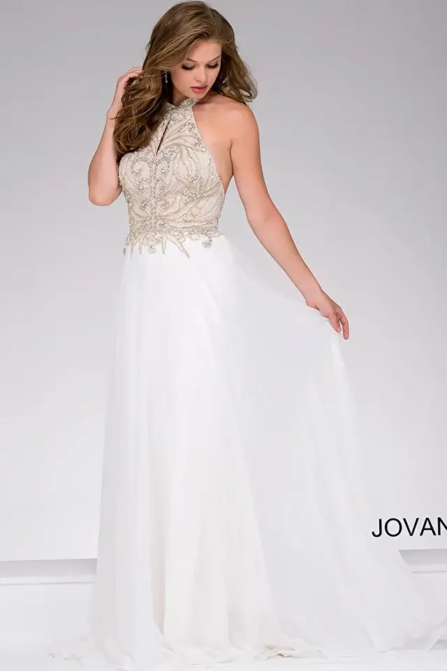 Model wearing Jovani style 41594 dress