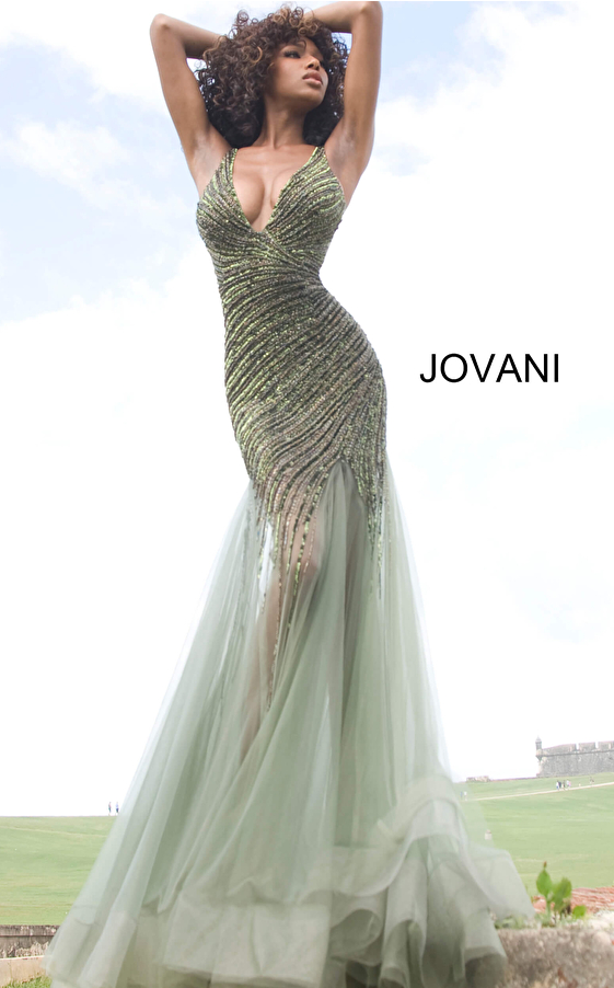 Jovani 4741 Beaded Mermaid Prom Gown 