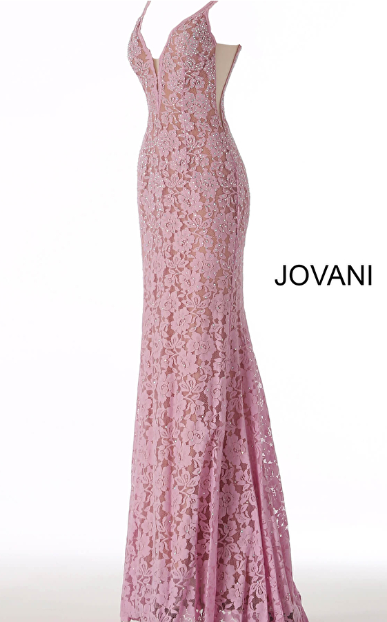 Jovani 48994 Light Blue Lace Sheath Prom Dress