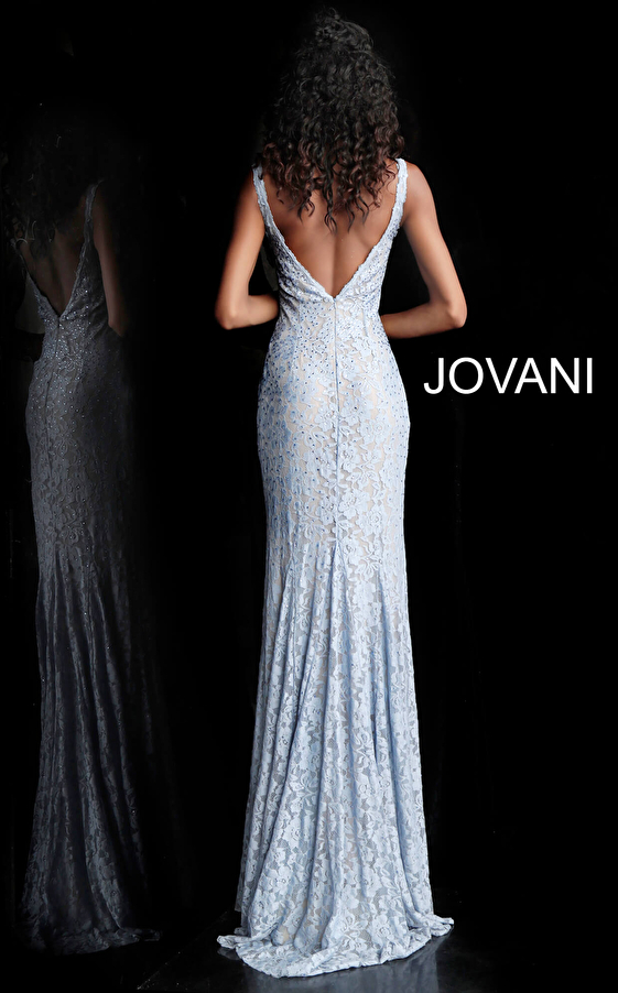 Open back light blue Jovani dress 48994