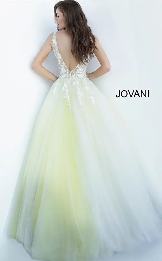 Jovani 55634 Red Floral Appliques Prom Dress 2023