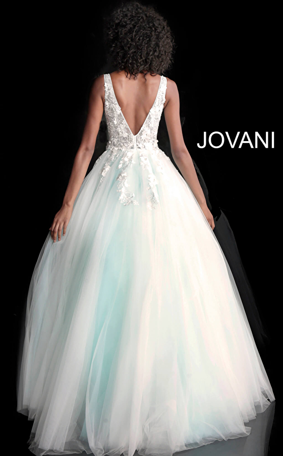 Jovani 55634 Red Floral Appliques Dress 2023