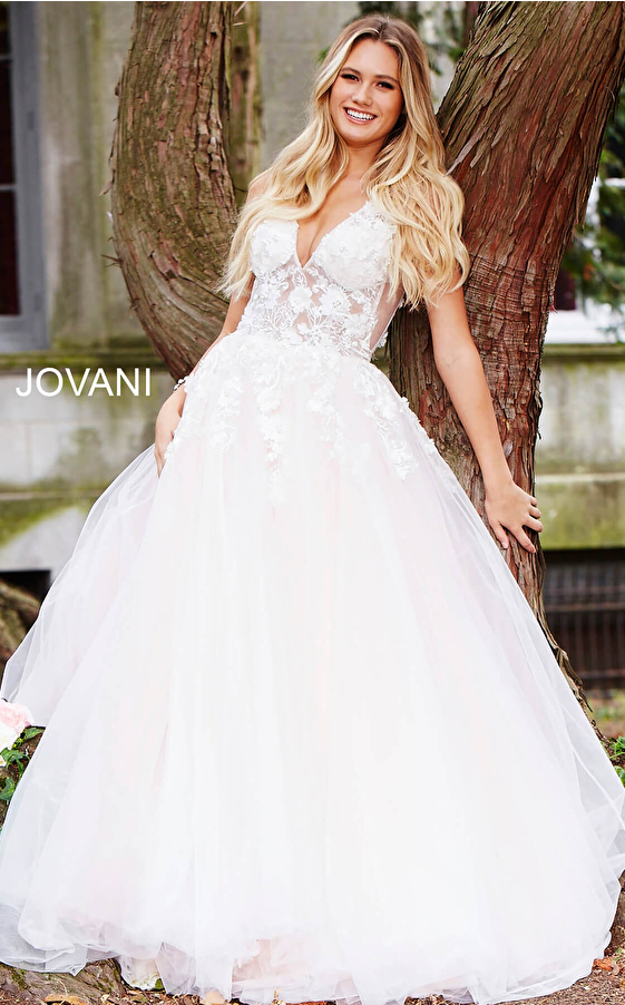 jovani pink ballgown 55634