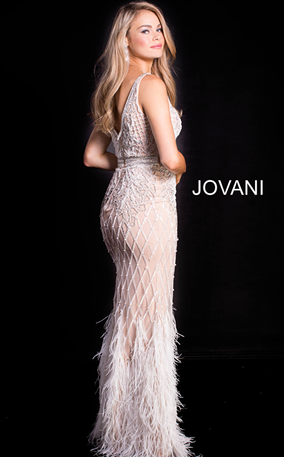 Jovani 55796 Ivory Embellished Informal Wedding Gown