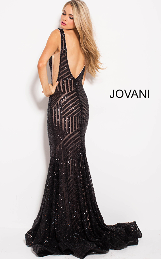 Jovani 59762 sheer sides dress