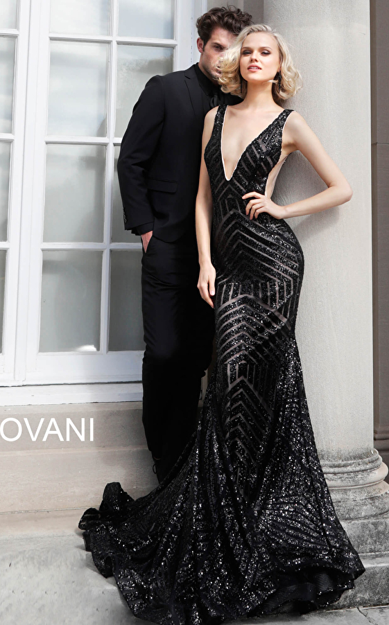 black embellished gown 59762