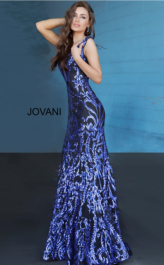 Jovani 63349 Black Royal Fitted Dress