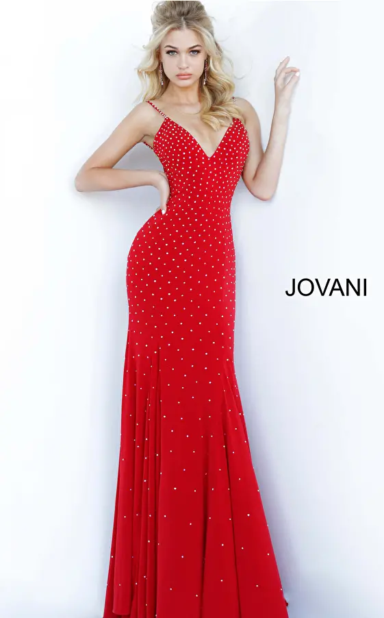 jovani Backless Embellishedsss Jersey Jovani Dress 63563