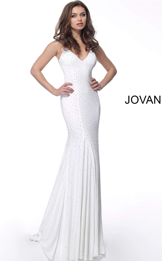 Backless Embellishedsss Jersey Jovani Dress 63563