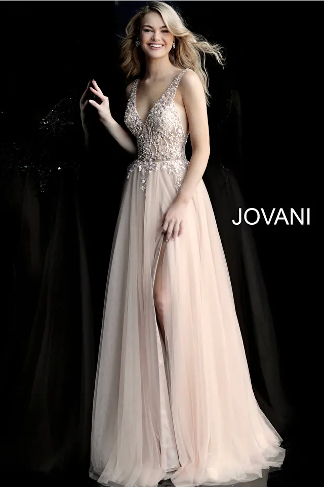 Model wearing Jovani style 65324 dress