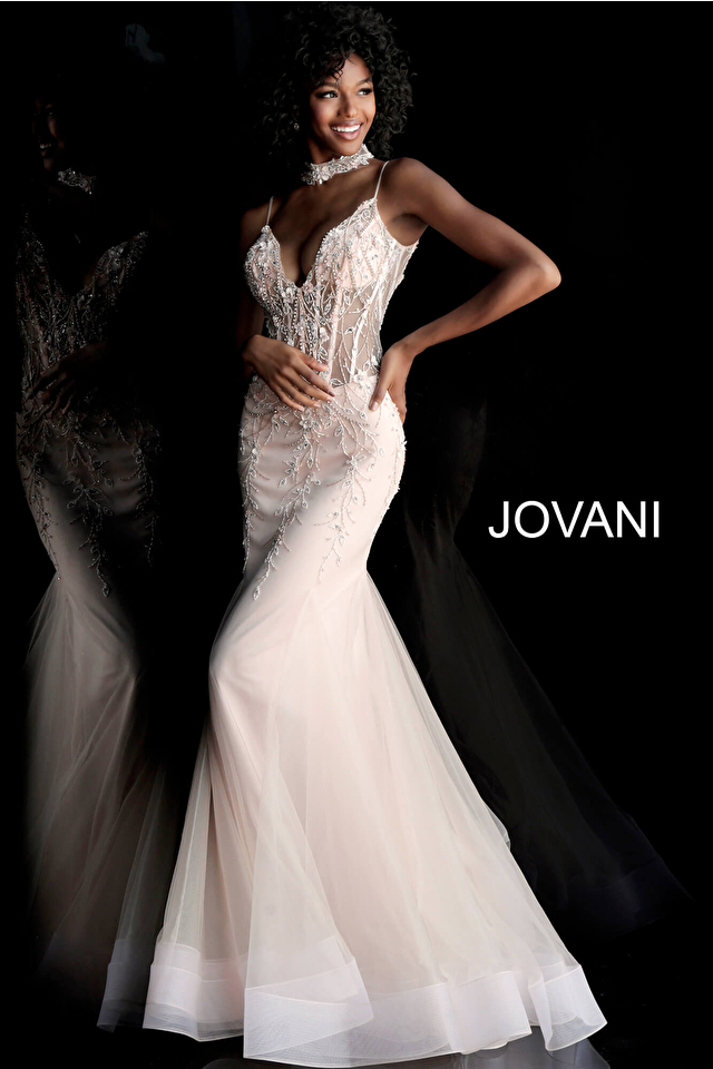 Model wearing Jovani style 66151 dress