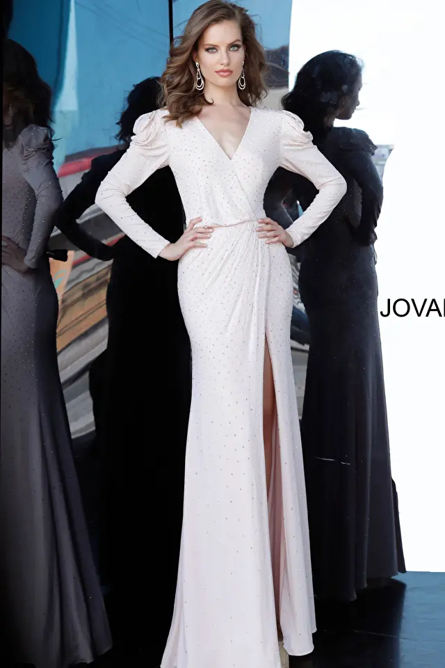 Model wearing Jovani style 66323 dress