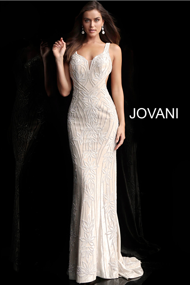 Model wearing Jovani style 66965 dress