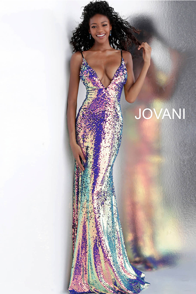 Model wearing Jovani style 67318 dress