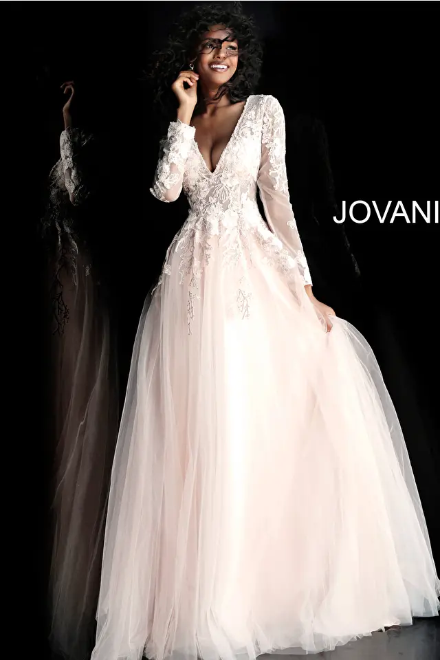 Model wearing Jovani style 67393 dress