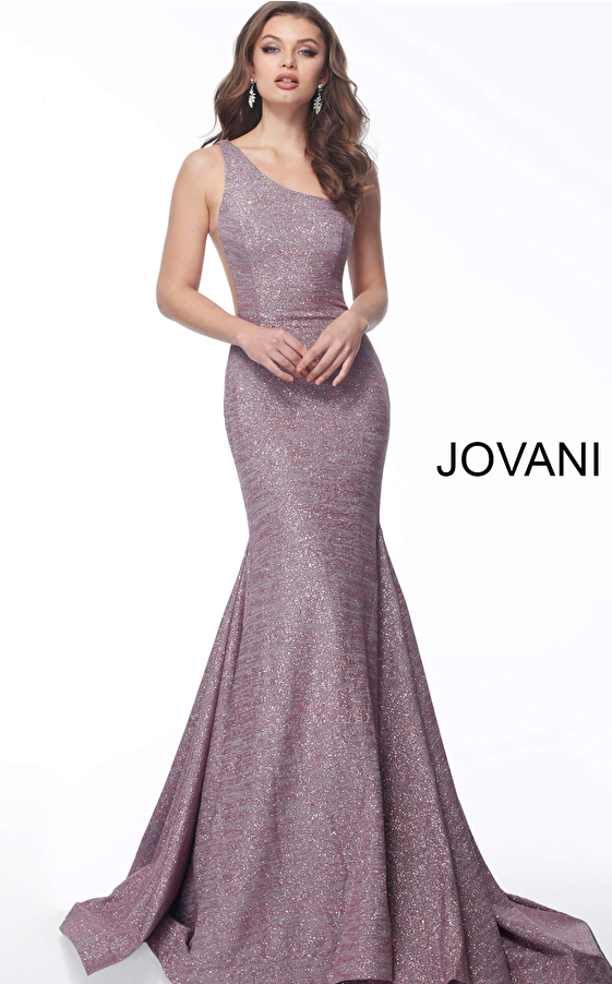 jovani Mauve One Shoulder Prom Dress 67650