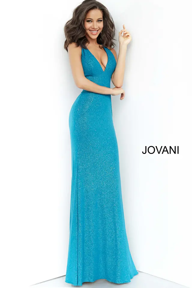 Model wearing Jovani style 67866 dress